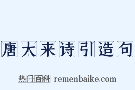 唐大来诗引造句是什么意思的图片